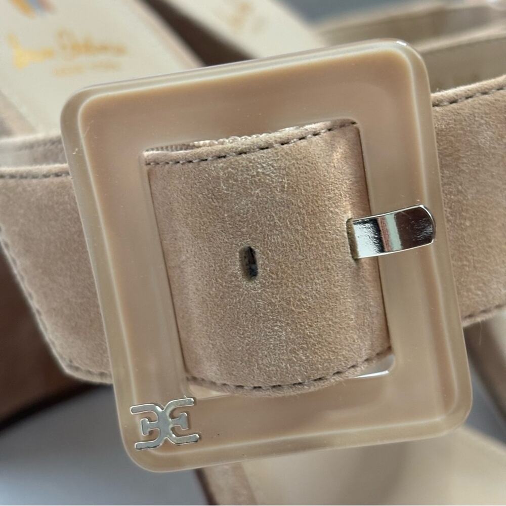 Sam Edelman Dalton Tan Suede Buckle Strap Block Heel Sandal 10 - Picture 7 of 12